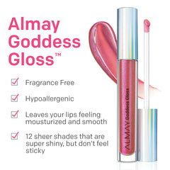 Almay Lip Gloss 700 Flame swatches display sheer, layerable shine on skin