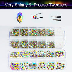 ALOCIAM stainless alloy acrylic 3D rhinestones for durable nail art