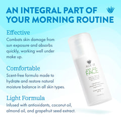 Aloe Up texture swirl showing quick-absorbing, lightweight finish for makeup-ready skin.