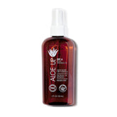 Aloe Up light tanning oil bottle with pump absorbs quickly and leaves a light, non-greasy finish.
