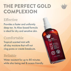 Aloe Up bottle close-up with tropical scent for refreshing sun care.
