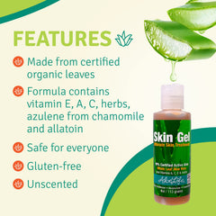 Aloe Life Skin Gel applied to scalp or skin for gentle conditioning.