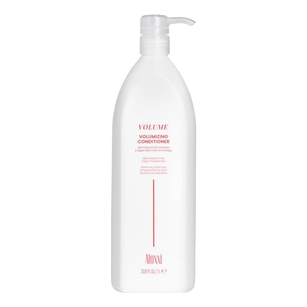 ALOXXI Volumizing Conditioner bottle promotes lightweight volume for fine hair.
