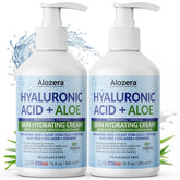 Alozera Hyaluronic Acid Body Lotion bottle delivering deep hydration for dry skin
