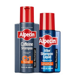 Alpecin C1 bottle shot showcasing caffeine shampoo for daily scalp care