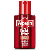 Alpecin Double Effect Shampoo visual: dandruff flakes loosened for a cleaner scalp.