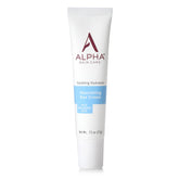 Alpha Skin Care Nourishing Eye Cream with Hyaluronic Acid jar in packaging showing glossy, hydrating formula around the eyes.