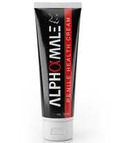 AlphaMale Premium Penile Health Cream packaging shows fragrance-free formula for sensitive skin.
