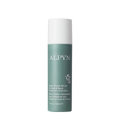 Alpyn Beauty Super Sculpt Serum bottle highlights tri-peptide firming for defined contours.