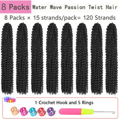 Alrence Water Wave crochet hair close-up highlights smooth, comfortable texture for easy styling.