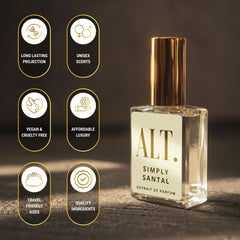 ALT. FRAGRANCES Simply Santal box packaging for premium gifting.