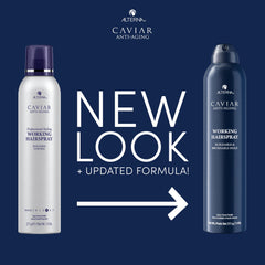 Alterna Caviar Anti-Aging flexible-hold mist smooths flyaways and defines styles.