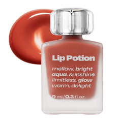 alternativestereo Lip Potion Aqua Glow No.1 Lemon Balm bottle showcases hydrating gloss with light, sheer radiance.