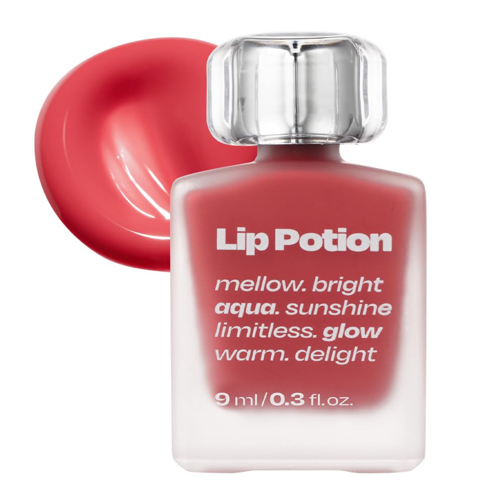Alternativestereo Lip Potion Aqua Glow No.3 Sugar Rose bottle with sheer pink radiance for daily hydration.