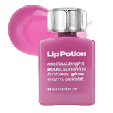 alternativestereo Lip Potion Aqua Glow No.8 Sugar Purple bottle shows lavender gloss for hydrated lips.