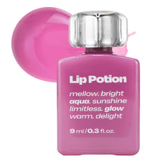 alternativestereo Lip Potion Aqua Glow No.8 Sugar Purple bottle shows lavender gloss for hydrated lips.