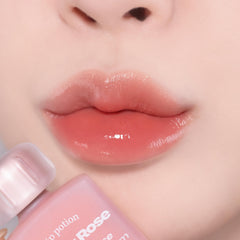 alternativestereo Lip Potion Balmy Rose swirl demonstrates buildable color and glow