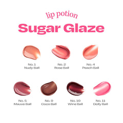 Alternativestereo Lip Potion Sugar Glaze Tint closeup gloss texture highlights smooth application.