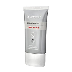 Altruist SPF50 Fluid packaging box shows travel-friendly 50ml size