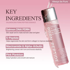 Niacinamide-rich formula visible on Always Be Pure bottle for brighter, more even skin.