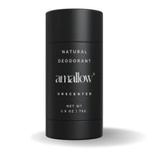 Amallow unscented deodorant tube closeup showing long-lasting protection.