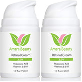 Amara Beauty retinol cream bottle front showing premium packaging for smoother skin
