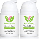Amara Beauty Vitamin C Cream pack of 2 bottles for daily hydration and glow.