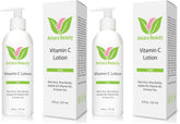 Amara Beauty Vitamin C lotion bottle for face and body in a two-pack