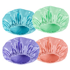 AmazerBath shower cap outer view shows a large waterproof cap for comfort.