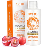 Amazonliss Tanino bottle illustrating smoothing formula for hydrated hair