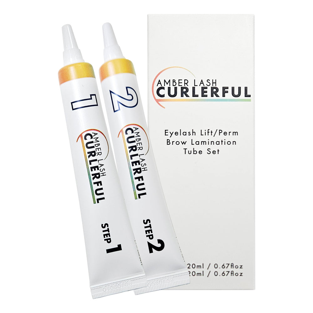 Amber Lash Curlerful Step 1 perm bottle for precise lash lifting results