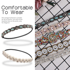 AMCAMI crystal headband with soft backing grips hair without snagging.