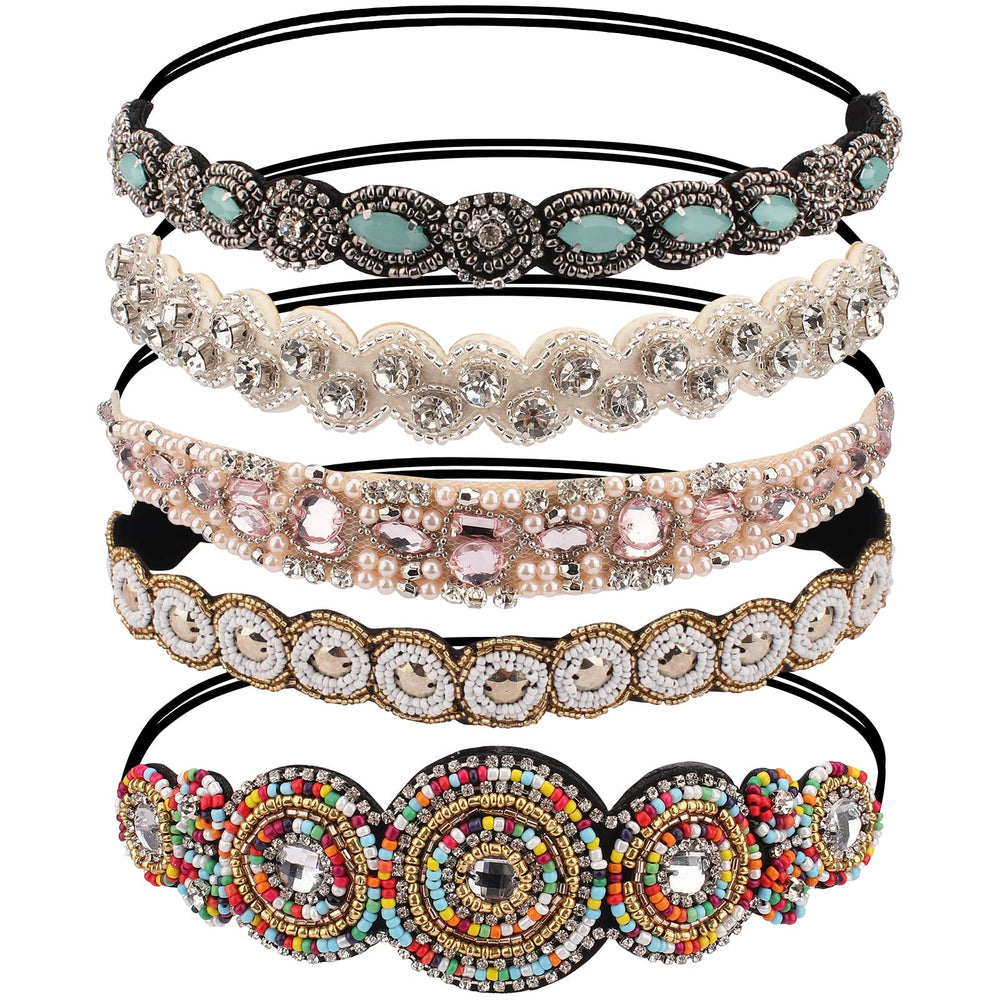 AMCAMI rhinestone headband sparkles for parties, elevating daily outfits with elegant shine.