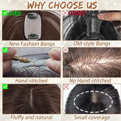 Amchoice lightweight topper provides breathable coverage for thinning hair.