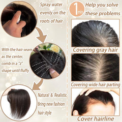 Amchoice real human hair topper delivers natural-looking fullness.