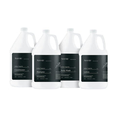 Amenie bulk refill 1-gallon container supports sustainable hotel dispensers.