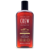 AMERICAN CREW 3-in-1 Ginger Tea bottle for hair and body cleansing.