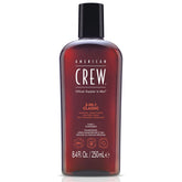 American Crew 3-in-1 shampoo bottle pouring for easy all-in-one cleansing