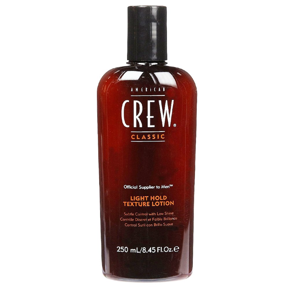 AMERICAN CREW Light Hold Texture Lotion bottle provides subtle control for fine hair with a natural finish.