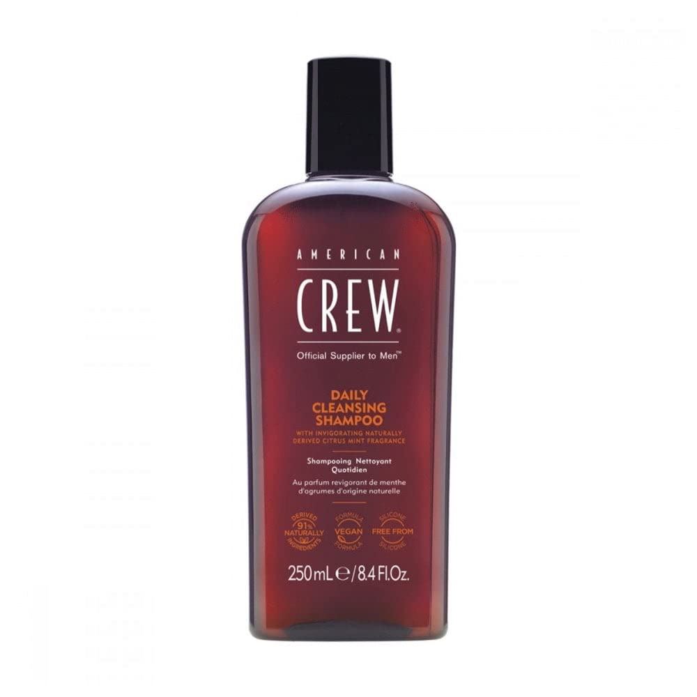 American Crew moisturizing shampoo bottle highlighting oil-control for oily hair