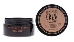 American Crew Pomade 3oz jar close-up showing hold and shine potential.
