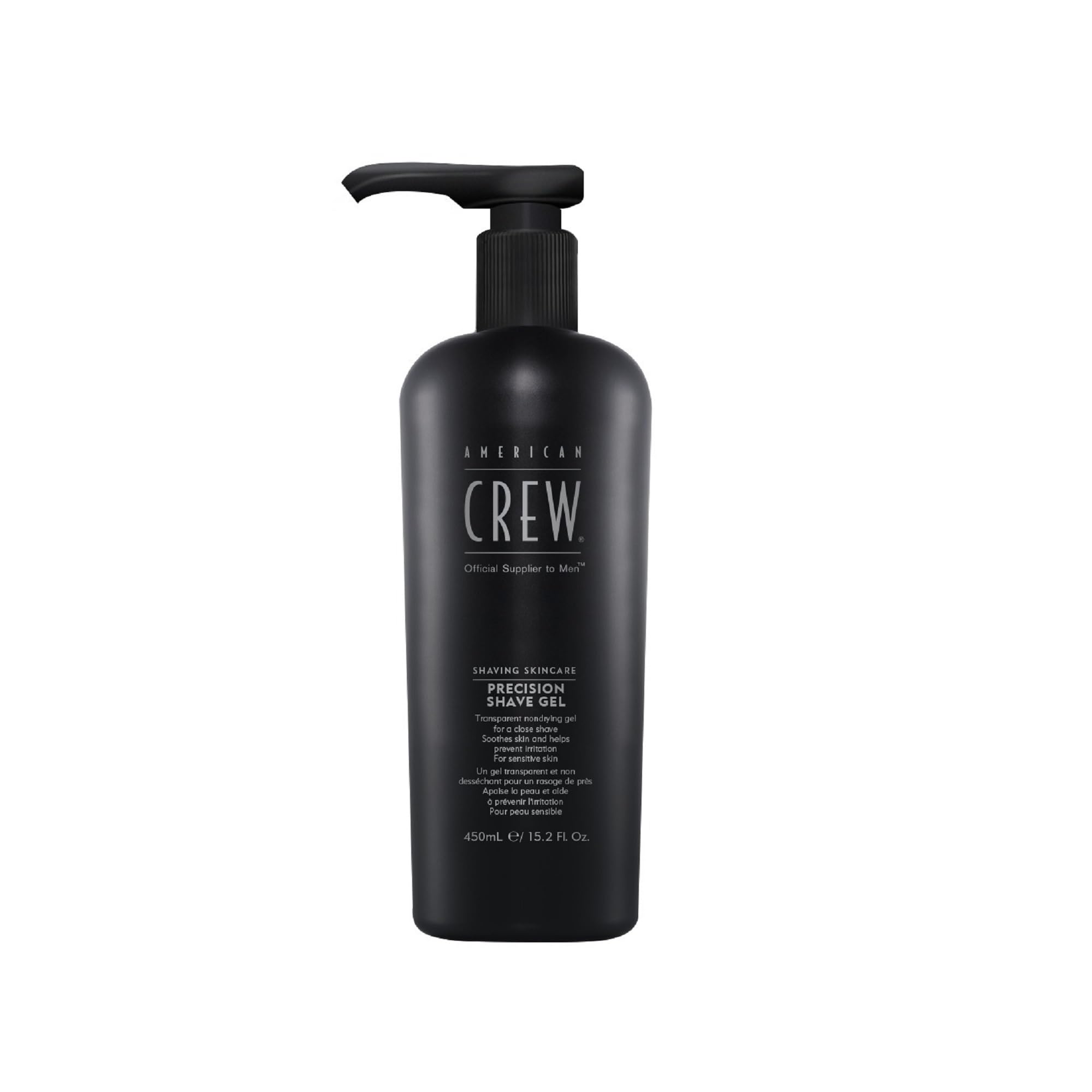 American Crew Precision Shave Gel bottle, 450 ml, for smooth shaving.