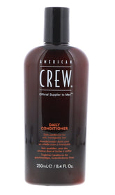 American Crew Stimulating Daily Conditioner bottle showing soft, manageable hair