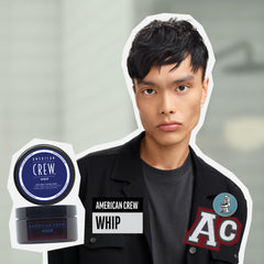 American Crew Whip Styling Cream texture demonstrates airy, weightless control.