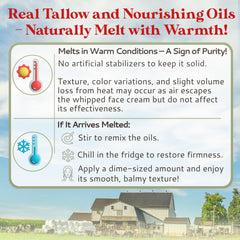 Amish Farms Tallow Face Cream texture appears rich and creamy for smooth application
