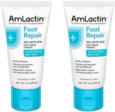 AmLactin foot repair cream tube close-up highlighting rich, hydrating formula.
