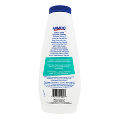AMMENS Powder Shower Fresh jar closeup emphasizes zinc oxide 9.1% ingredient.