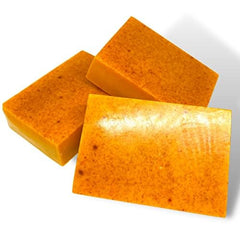 Ammoya Naturals turmeric soap bar 3-pack packaging for simple daily skincare routine.
