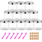 AMORIX 12-pack 8oz jars with silver lids for on-the-go storage