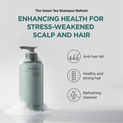 Close-up of scalp massage with AMOS PROFESSIONAL Green Tea Shampoo